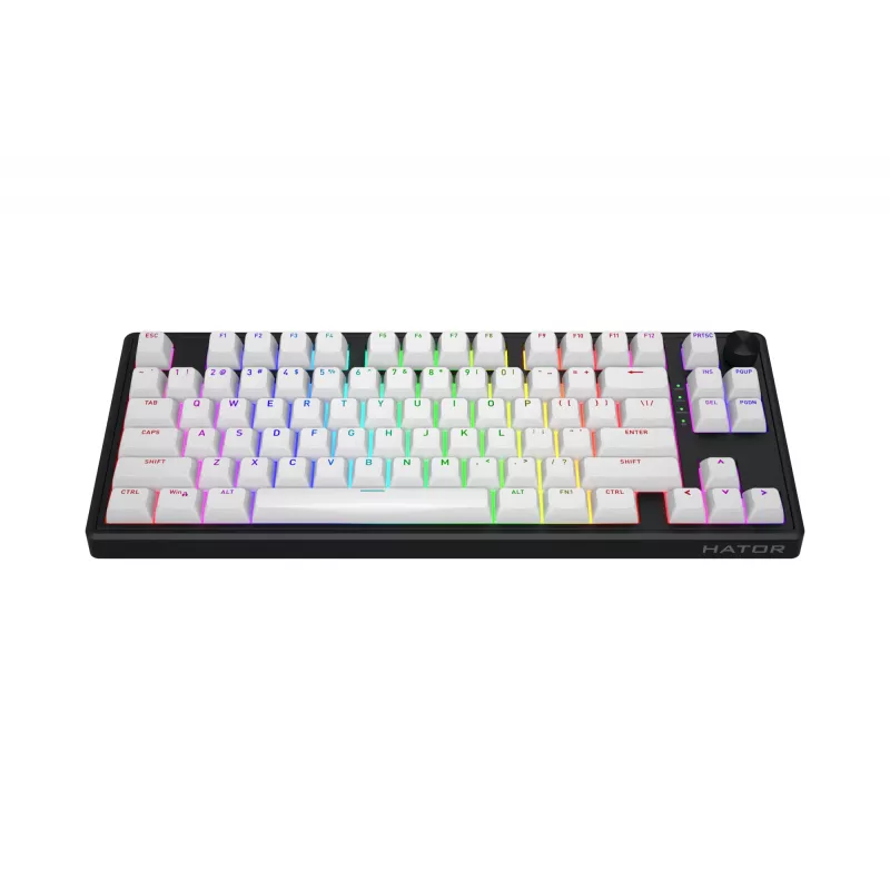 HATOR Skyfall Wireless 80 tastatūra Spēļu USB + RF Wireless + Bluetooth QWERTY US English Melna, Balta