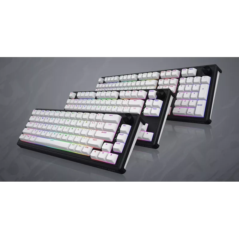 HATOR Skyfall Wireless 80 tastatūra Spēļu USB + RF Wireless + Bluetooth QWERTY US English Melna, Balta