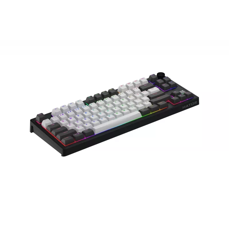 HATOR Skyfall Pro Wireless 80 tastatūra Spēļu USB + RF Wireless + Bluetooth QWERTY ASV angļu Melns, Pelēks