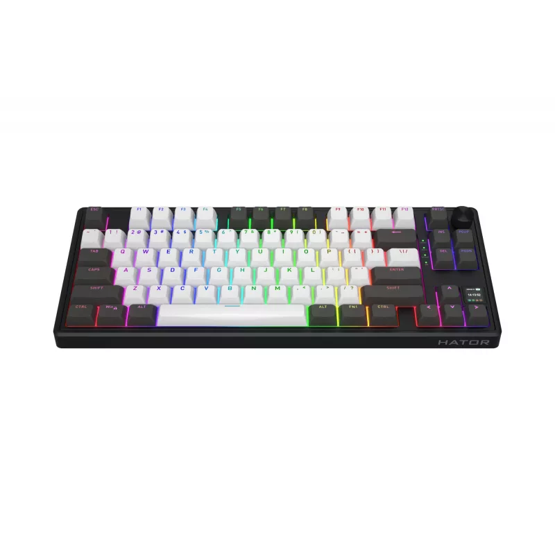HATOR Skyfall Pro Wireless 80 tastatūra Spēļu USB + RF Wireless + Bluetooth QWERTY ASV angļu Melns, Pelēks