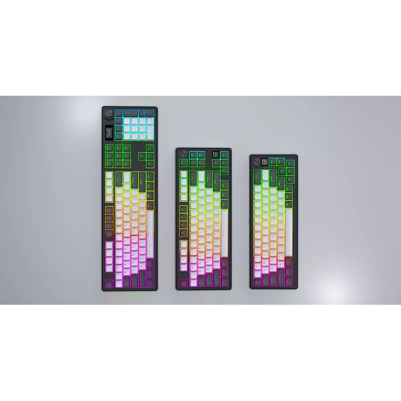 HATOR Skyfall Pro Wireless 80 tastatūra Spēļu USB + RF Wireless + Bluetooth QWERTY ASV angļu Melns, Pelēks