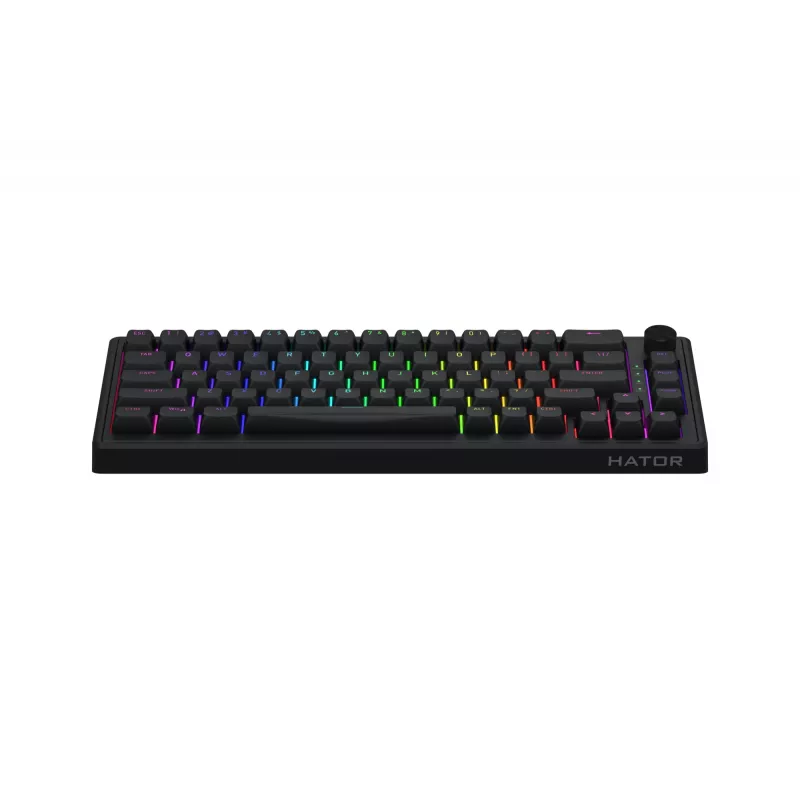 HATOR Skyfall 65 vadu, mehāniska, USB-C, Aurum Sterling, 70M klikšķi, RGB, melna, 790 g
