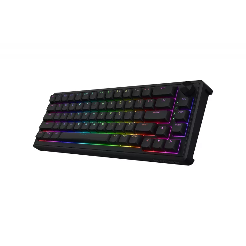 HATOR Skyfall 65 vadu, mehāniska, USB-C, Aurum Sterling, 70M klikšķi, RGB, melna, 790 g