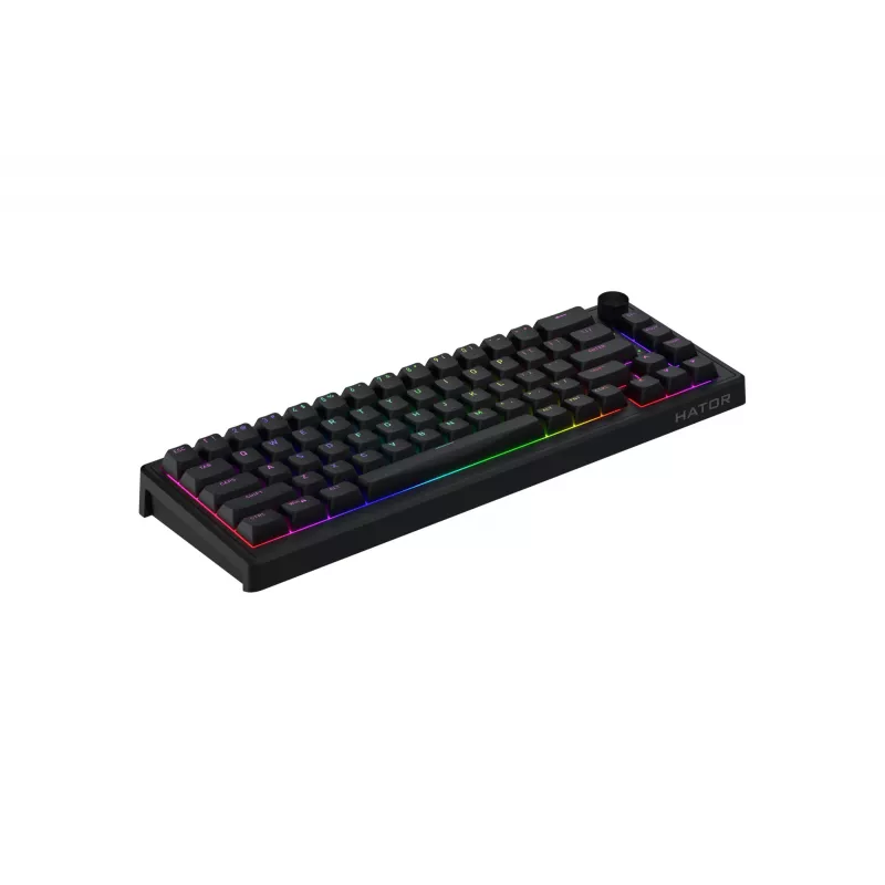 HATOR Skyfall 65 vadu, mehāniska, USB-C, Aurum Sterling, 70M klikšķi, RGB, melna, 790 g