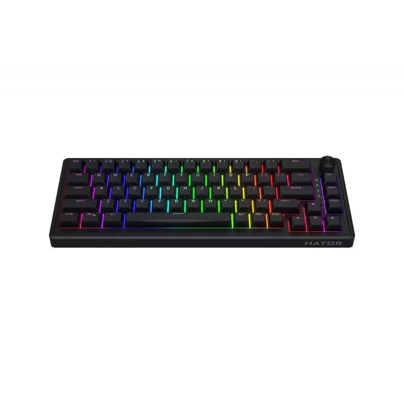 HATOR Skyfall 65 vadu, mehāniska, USB-C, Aurum Sterling, 70M klikšķi, RGB, melna, 790 g