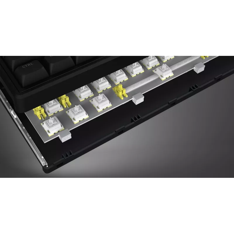 HATOR Skyfall 65 vadu, mehāniska, USB-C, Aurum Sterling, 70M klikšķi, RGB, melna, 790 g