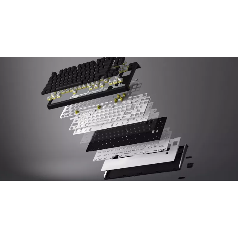 HATOR Skyfall 65 vadu, mehāniska, USB-C, Aurum Sterling, 70M klikšķi, RGB, melna, 790 g