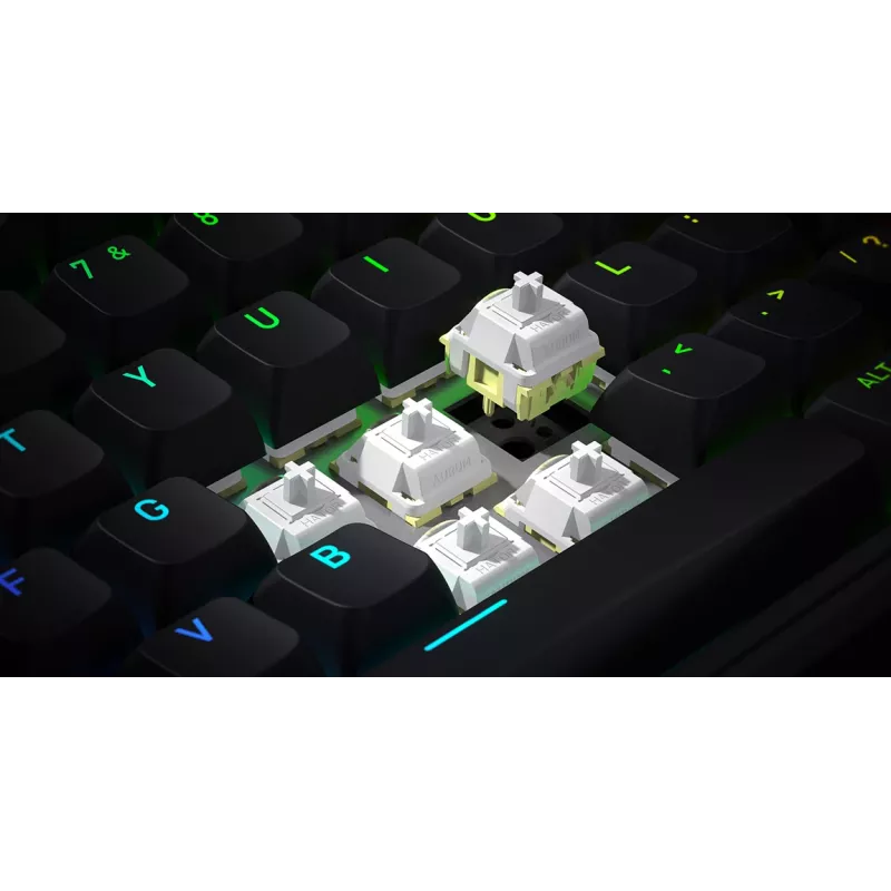 HATOR Skyfall 65 vadu, mehāniska, USB-C, Aurum Sterling, 70M klikšķi, RGB, melna, 790 g
