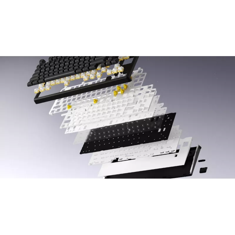 HATOR Skyfall Wireless 65 tastatūra Spēļu USB + RF bezvadu + Bluetooth QWERTY ASV angļu Melna, Balta