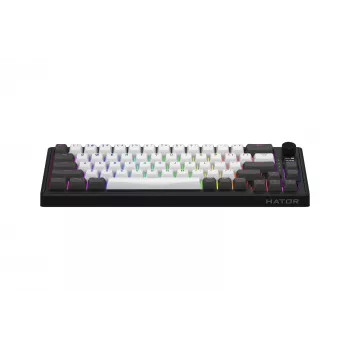 HATOR Skyfall Pro Wireless 65 tastatūra Spēlēm USB + RF Wireless + Bluetooth QWERTY US angļu Melna, Pelēka