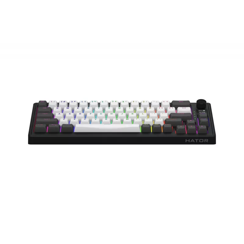 HATOR Skyfall Pro Wireless 65 tastatūra Spēlēm USB + RF Wireless + Bluetooth QWERTY US angļu Melna, Pelēka
