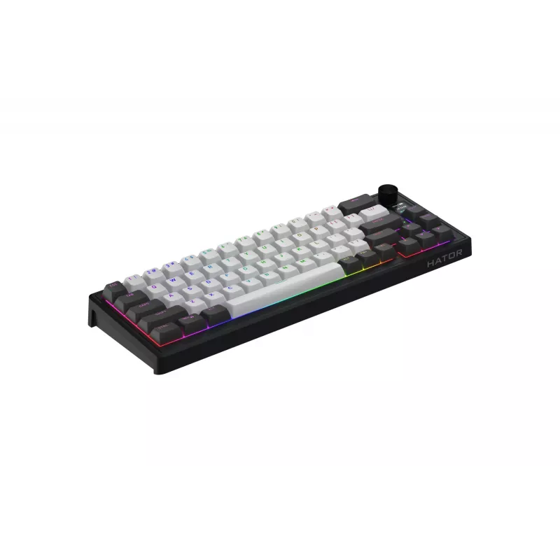 HATOR Skyfall Pro Wireless 65 tastatūra Spēlēm USB + RF Wireless + Bluetooth QWERTY US angļu Melna, Pelēka
