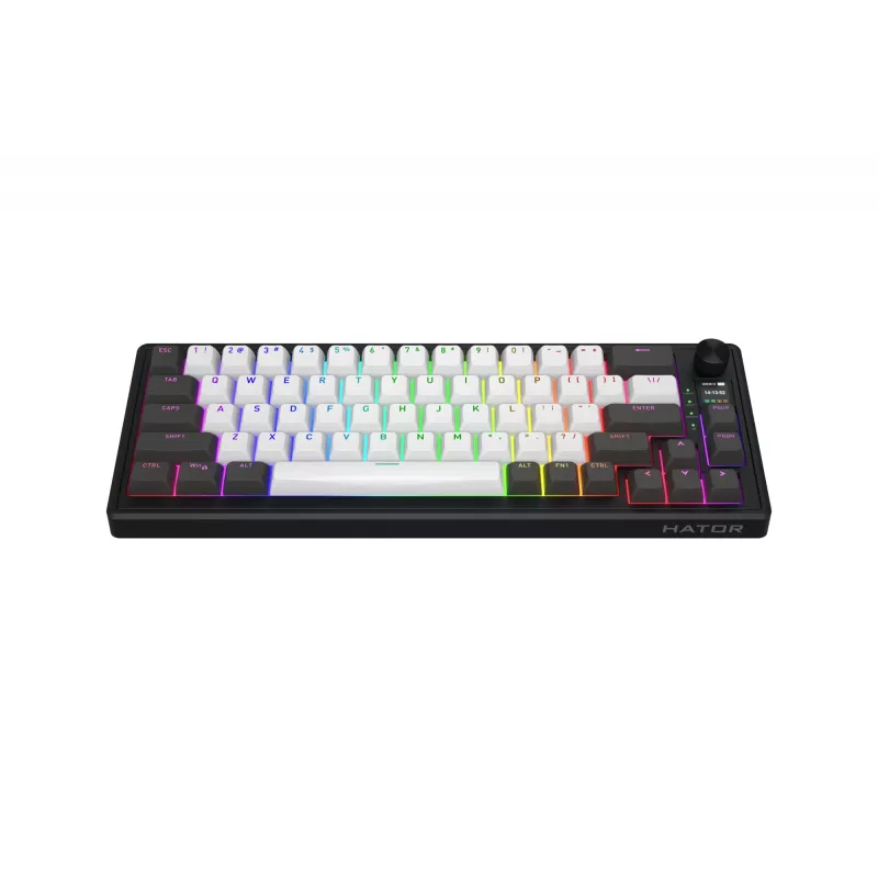 HATOR Skyfall Pro Wireless 65 tastatūra Spēlēm USB + RF Wireless + Bluetooth QWERTY US angļu Melna, Pelēka