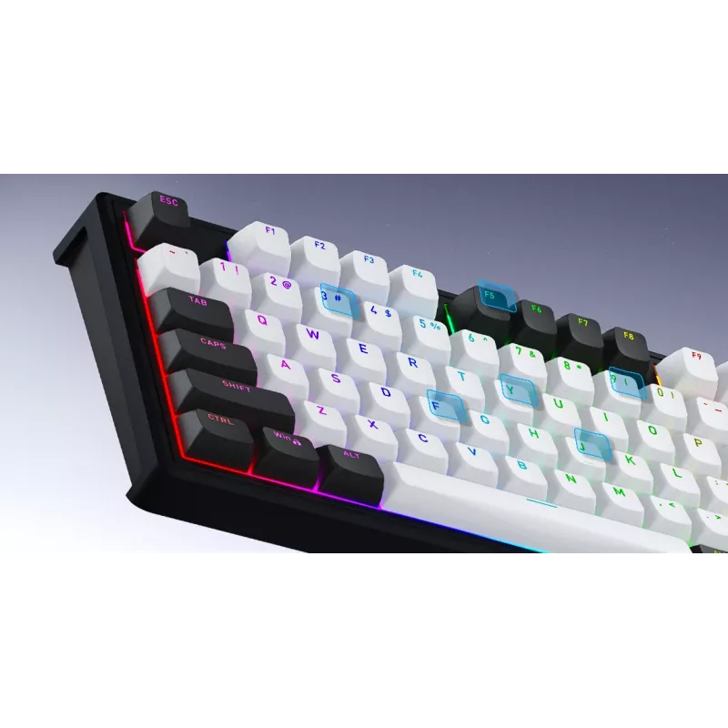 HATOR Skyfall Pro Wireless 65 tastatūra Spēlēm USB + RF Wireless + Bluetooth QWERTY US angļu Melna, Pelēka