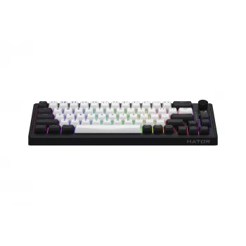 HATOR Skyfall 65 MAG ULTIMA 8K bezvadu tastatūra Spēlēm USB + RF Wireless + Bluetooth QWERTY US angļu Melns, Balts