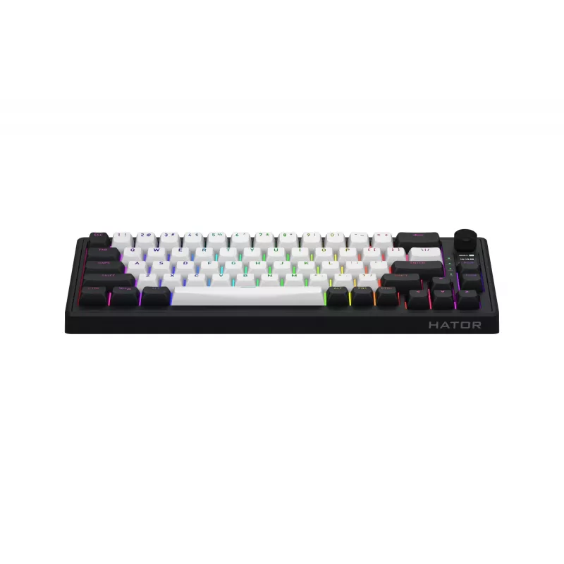 HATOR Skyfall 65 MAG ULTIMA 8K bezvadu tastatūra Spēlēm USB + RF Wireless + Bluetooth QWERTY US angļu Melns, Balts