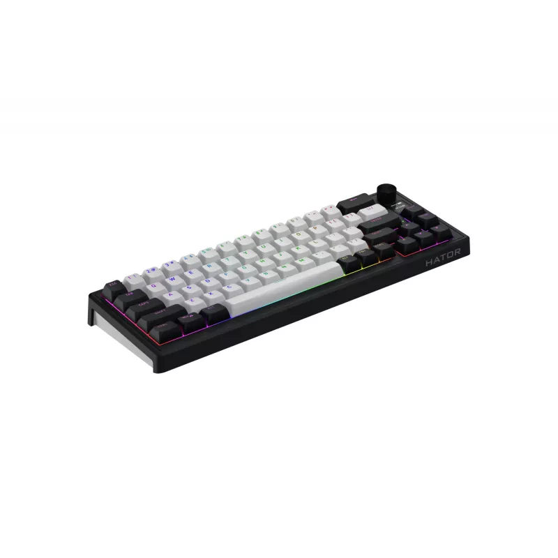 HATOR Skyfall 65 MAG ULTIMA 8K bezvadu tastatūra Spēlēm USB + RF Wireless + Bluetooth QWERTY US angļu Melns, Balts