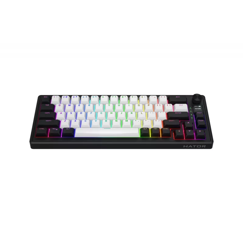HATOR Skyfall 65 MAG ULTIMA 8K bezvadu tastatūra Spēlēm USB + RF Wireless + Bluetooth QWERTY US angļu Melns, Balts
