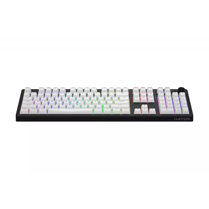 HATOR Skyfall Wireless 100 tastatūra Spēlēm USB + RF Wireless + Bluetooth QWERTY US angļu Melna, Balta