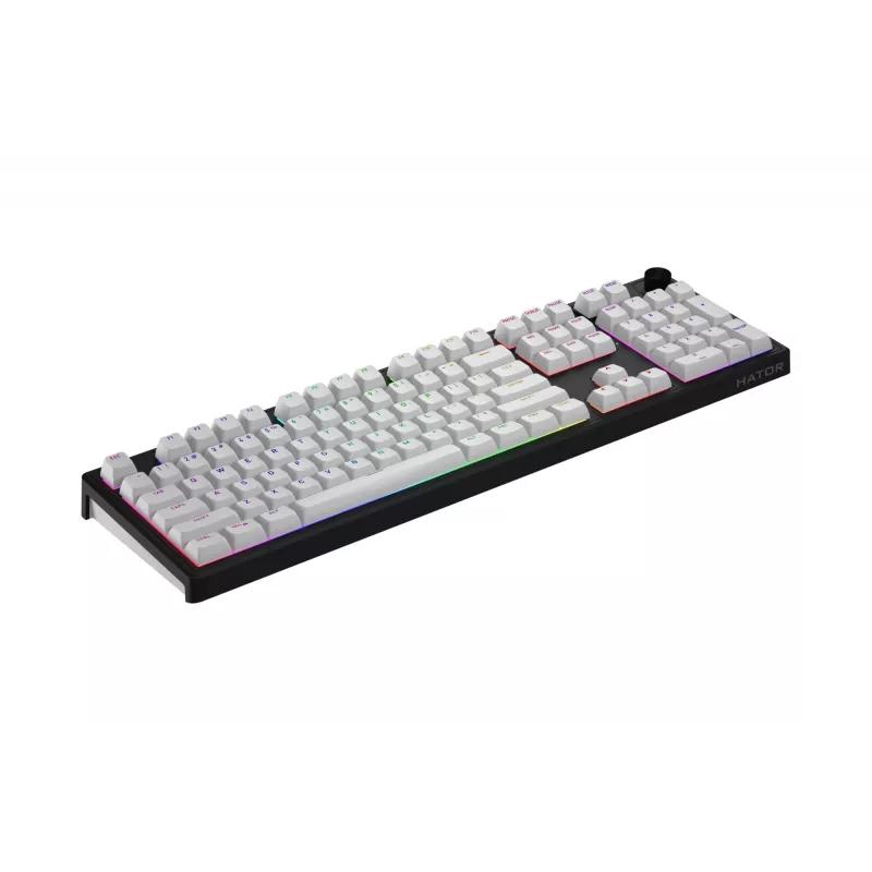 HATOR Skyfall Wireless 100 tastatūra Spēlēm USB + RF Wireless + Bluetooth QWERTY US angļu Melna, Balta