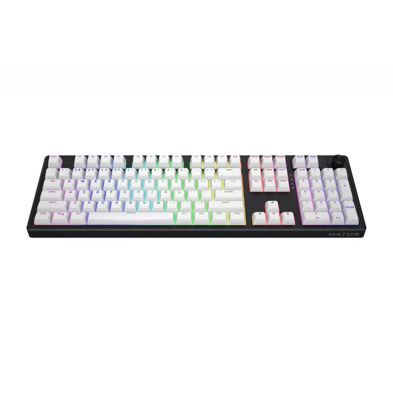 HATOR Skyfall Wireless 100 tastatūra Spēlēm USB + RF Wireless + Bluetooth QWERTY US angļu Melna, Balta