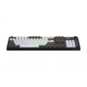 HATOR Skyfall Pro Wireless 100 tastatūra Spēlēm USB + RF Wireless + Bluetooth QWERTY US English Melna, Pelēka