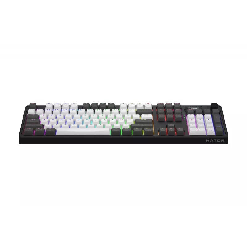 HATOR Skyfall Pro Wireless 100 tastatūra Spēlēm USB + RF Wireless + Bluetooth QWERTY US English Melna, Pelēka