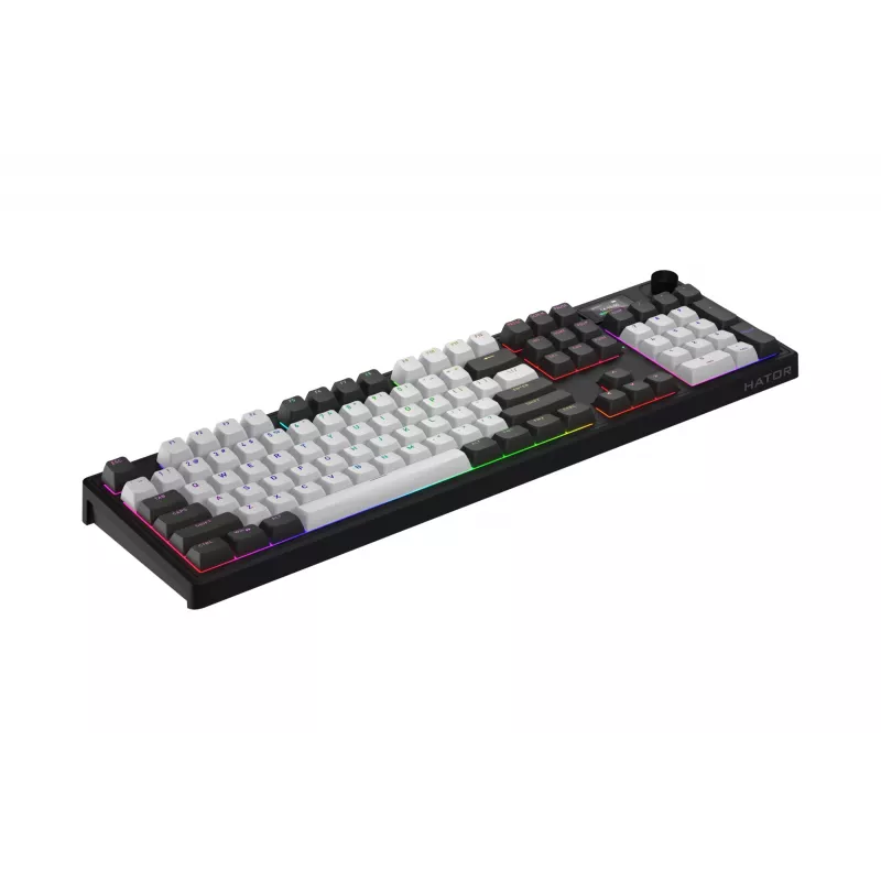 HATOR Skyfall Pro Wireless 100 tastatūra Spēlēm USB + RF Wireless + Bluetooth QWERTY US English Melna, Pelēka