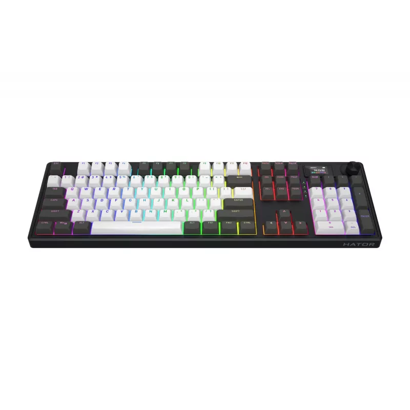 HATOR Skyfall Pro Wireless 100 tastatūra Spēlēm USB + RF Wireless + Bluetooth QWERTY US English Melna, Pelēka