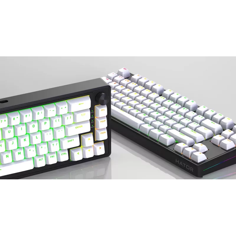 HATOR Skyfall 80 MAG ULTRA 8K klaviatūra Gaming USB QWERTY US angļu valoda melna, balta