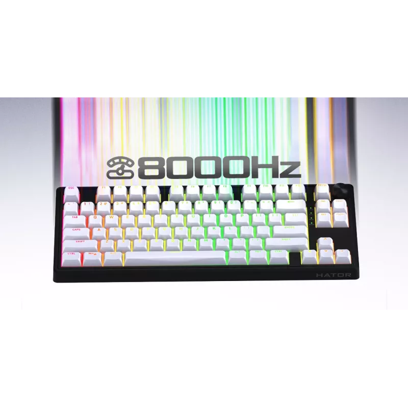 HATOR Skyfall 80 MAG ULTRA 8K klaviatūra Gaming USB QWERTY US angļu valoda melna, balta