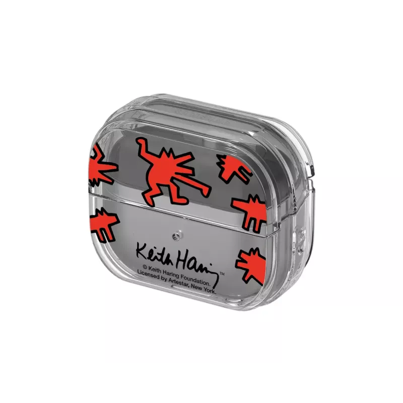 Macinš Samsung Keith Haring Slickback Galaxy Buds3 Pro austiņām, sarkana caurspīdīga