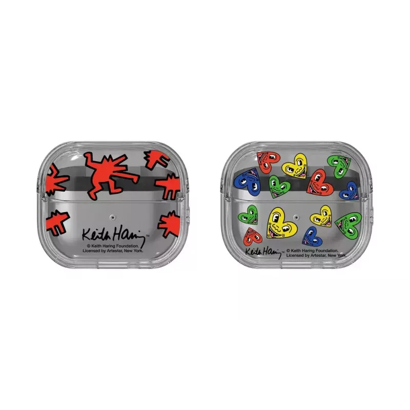 Macinš Samsung Keith Haring Slickback Galaxy Buds3 Pro austiņām, sarkana caurspīdīga