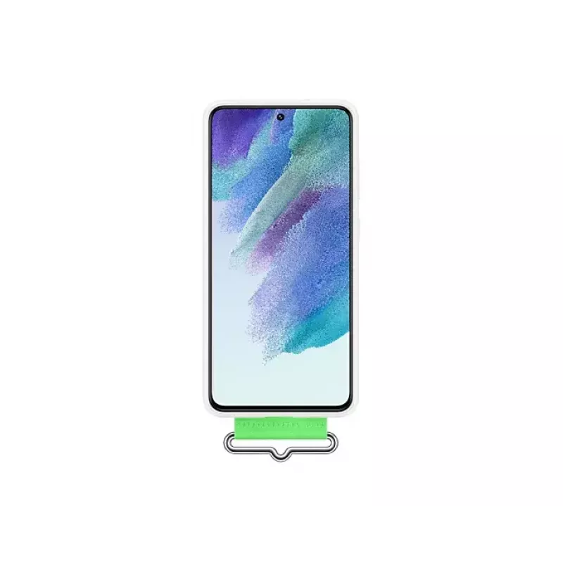 Samsung Silicone aizmugurējais vāciņš ar Strap balta Samsung Galaxy S21 FE