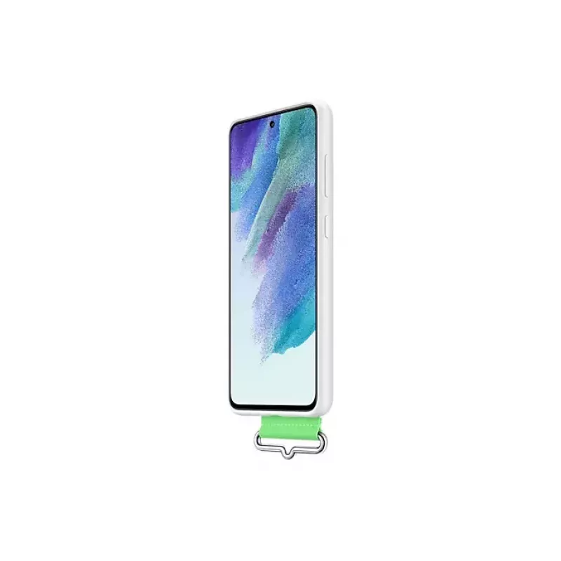 Samsung Silicone aizmugurējais vāciņš ar Strap balta Samsung Galaxy S21 FE