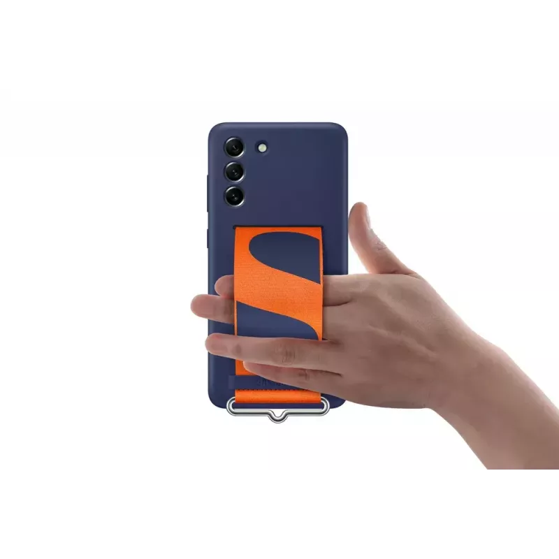 Samsung Silicone aizmugurējais vāciņš ar Strap balta Samsung Galaxy S21 FE