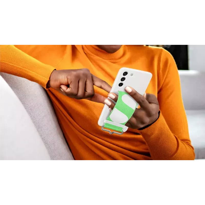 Samsung Silicone aizmugurējais vāciņš ar Strap balta Samsung Galaxy S21 FE