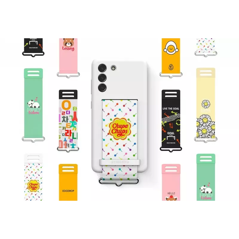 Samsung Silicone aizmugurējais vāciņš ar Strap balta Samsung Galaxy S21 FE