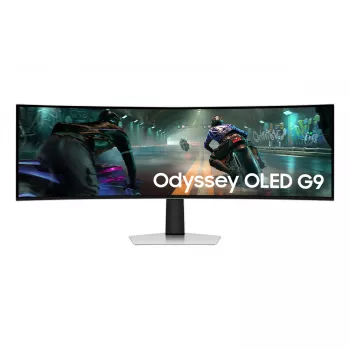 Samsung G91SD datoru monitors 124,5 cm (49 collas) 5120 x 1440 pikseļi Dual QHD OLED Sudraba