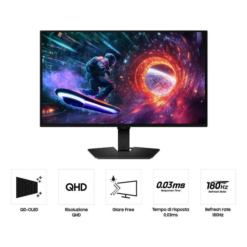 Samsung G50F datora monitors 68,6 cm (27 collas) 2560 x 1440 pikseļi Quad HD OLED melns