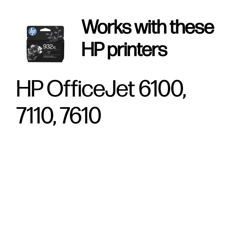 HP 932XL augstas ietilpības melns oriģinālā tintes kasetne, melna, 1 gab., 1000 lappuses