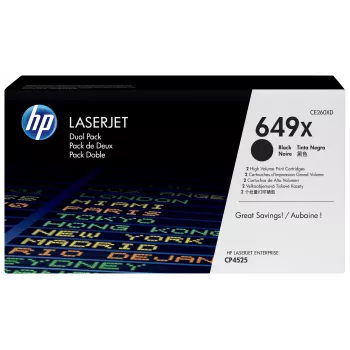 HP 649X 2 iepakojums Augsta ienesība Melns Oriģinālās LaserJet tonera kasetnes