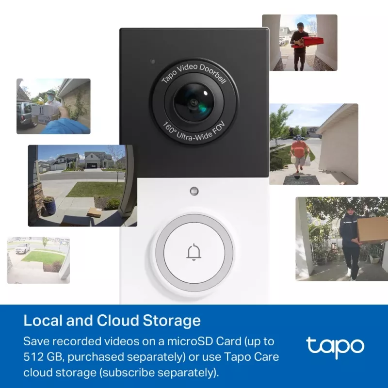 Video intercom sistēma TP-Link Tapo D210 3 MP melna balta