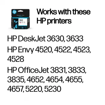 HP 302 Tri-color Oriģināls tintes kasetne, ciāna, fuksīna, dzeltena, 1 gab., 150 lapas