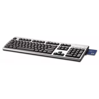 HP Smart Card CCID tastatūra, pilna izmēra (100%), vadu, USB, mehāniska, melna, sudraba