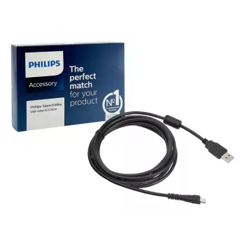 Philips 1 X SpeechMike III USB kabelis 2,4 m USB A melns