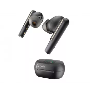 HP Poly Voyager Free 60+M UC Carbon Melns Earbuds +BT700 USB-C Adapter +Touchscreen Charge Case