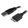 StarTech.com plāns micro USB 3.0 kabelis – M/M – 2 m (6 pēdas), 2 m, USB A, Micro-USB B, USB 3.2 Gen 1 (3.1 Gen 1), vīrietis/vīrietis, melns
