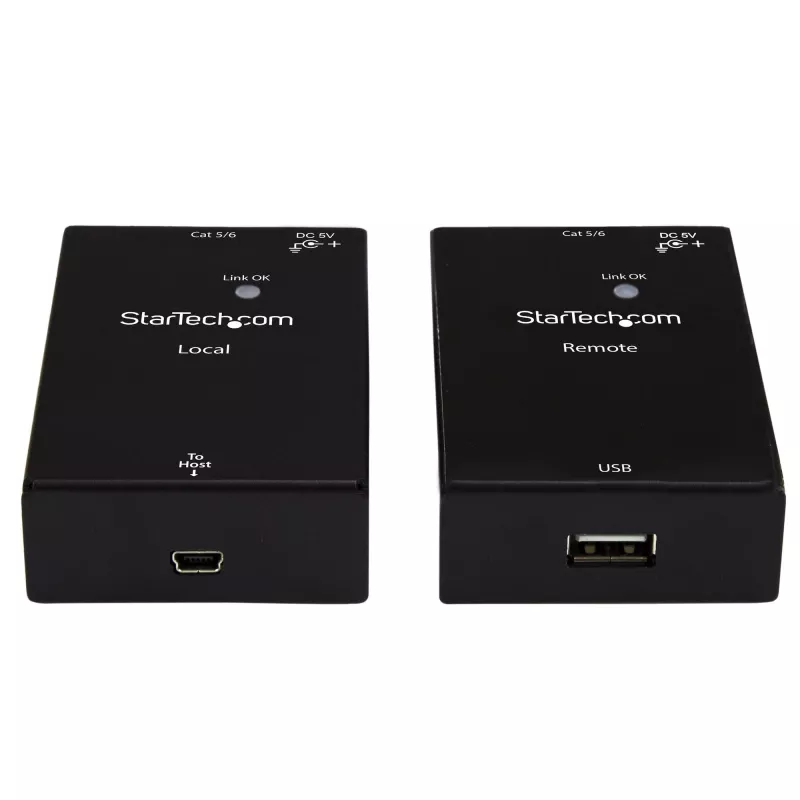 StarTech.com USB 2.0 pagarinātājs pa Cat5e/Cat6 kabeli (RJ45) – līdz 165 pēdām (50 m) – ātrgaitas USB porta pagarinātāja adaptera komplekts – ar barošanu – USB pa Ethernet kabeļa pagarinātājs – 480 Mb/s – metāla