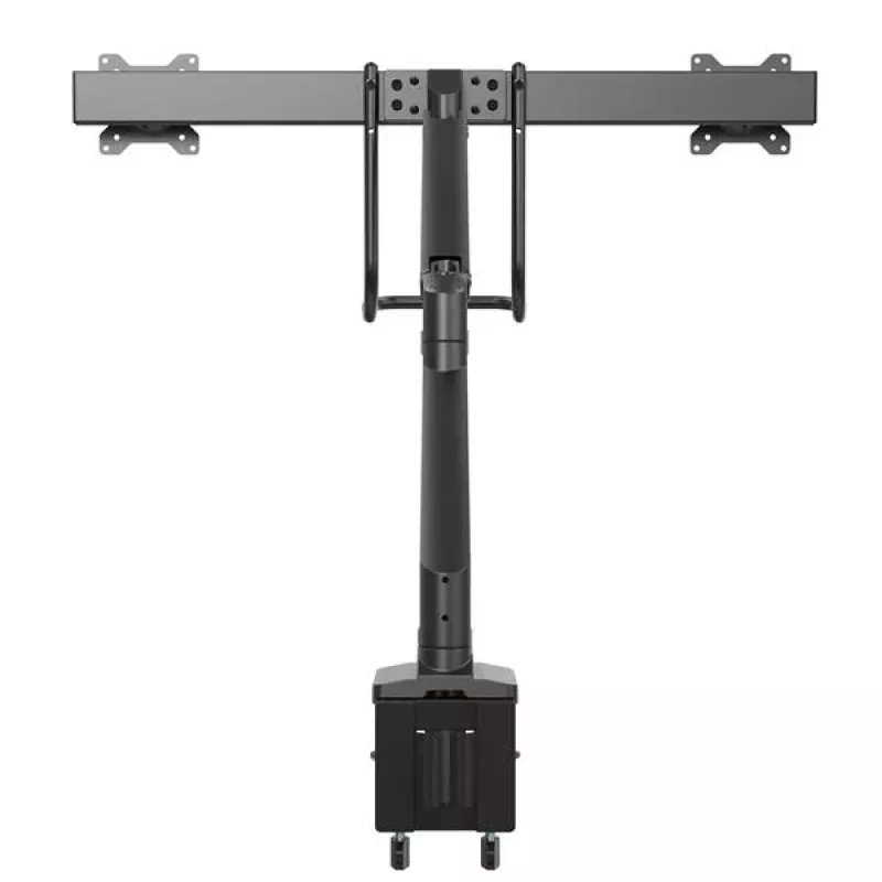 StarTech.com galda stiprinājuma dubultā monitora svira - ergonomiska dubultā monitora VESA stiprinājums 32 collu (17.6 lb) displejiem - šķērsstieņa rokturis sinhronizētai pilnai kustībai - augstumā regulējama - C-skava/stiprinājums caurumā